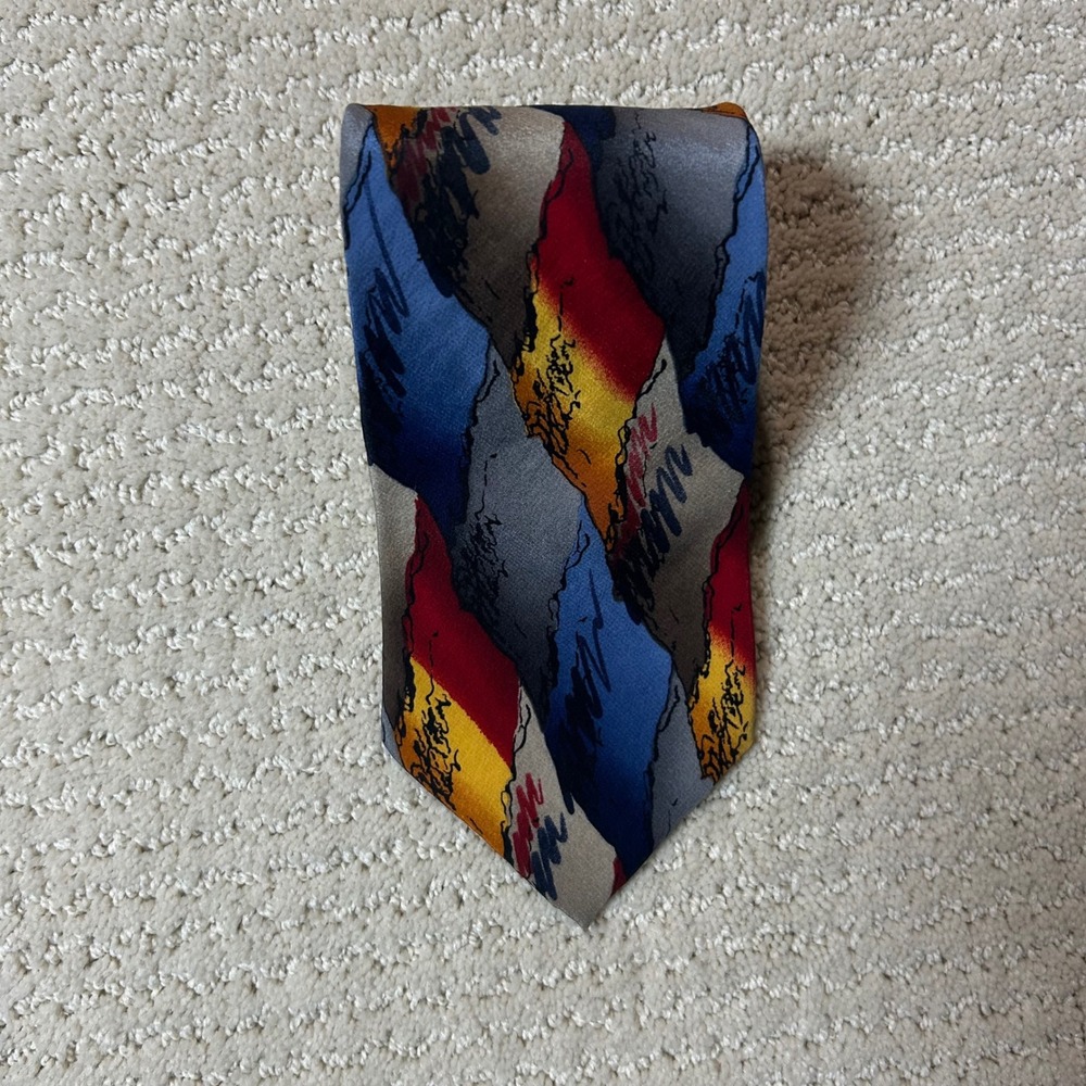 J. Garcia‎ Silk Necktie Abstract Art Colorful Mens Fashion Accessory